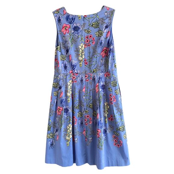 TALBOTS 6P Dress Floral Scalloped Neckline Blue Fit and Flare - Picture 14 of 15